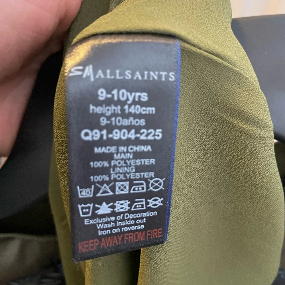 Small Saints olive colored asymmetrical butterfly dress size 9-10yr - Picture 5 of 5